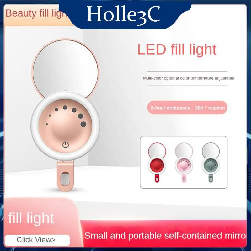 

Multi-function Clip Novelty Makeup Abs Selfie Ring Light Creative Portable Lightings For Iphone Usb Led Mirror Neon Adjustment