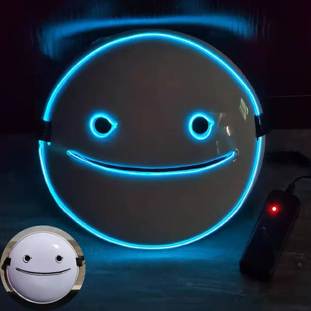 

Cartoon Smile Dreams LED Glow Masks Anime White Helmet Cold Light Masks Halloween Masks Party Props Accessories Cosplay