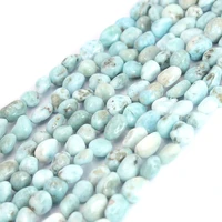 free ship 8x10mm freeform pure genuine larimar diy natural stone beads strand 15inch
