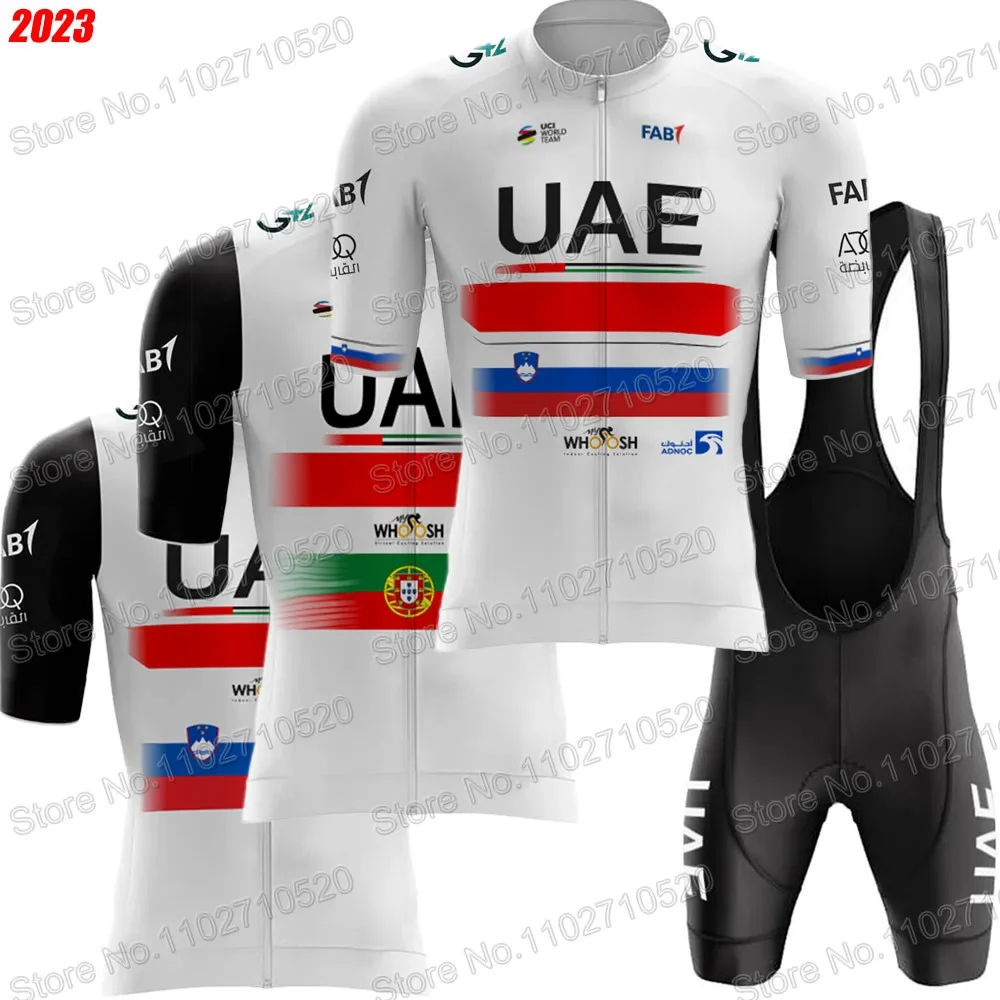 

Комплект одежды для велоспорта ОАЭ 2023, комплект Команды Португалии, Словения, красная одежда с коротким рукавом, рубашки для дорожного велосипеда, велосипедные шорты с нагрудником, MTB Ropa