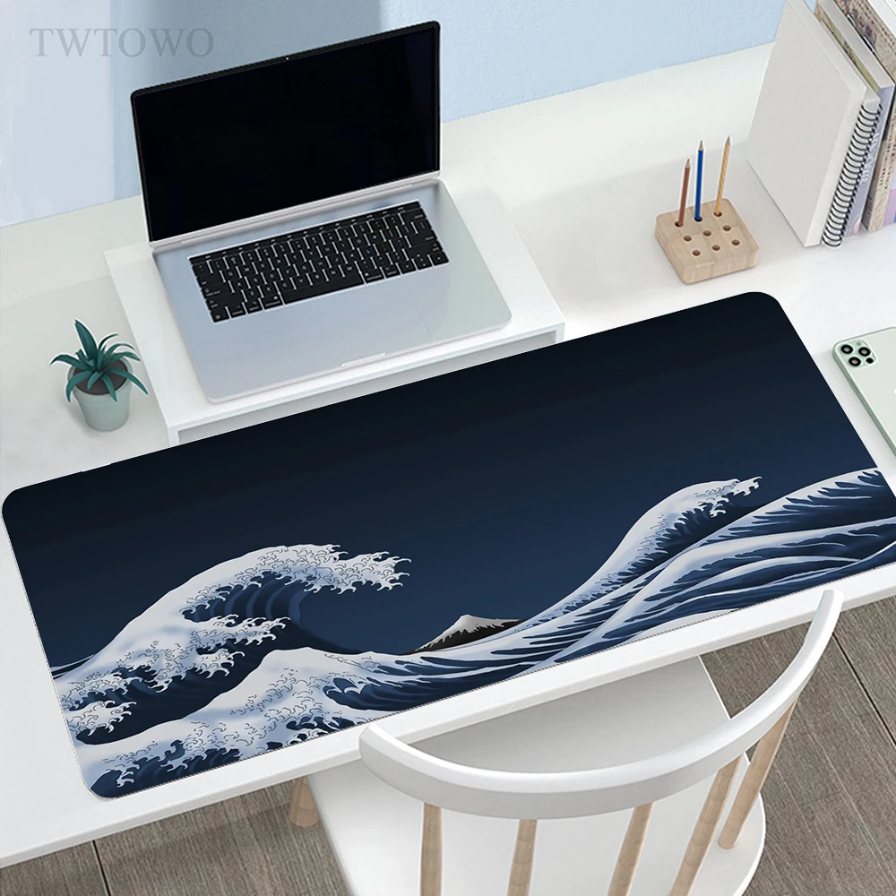 

Коврик для мыши японский большой волны домашний размер XXL HD под заказ настольные коврики для мыши из натурального каучука Противоскользящи...