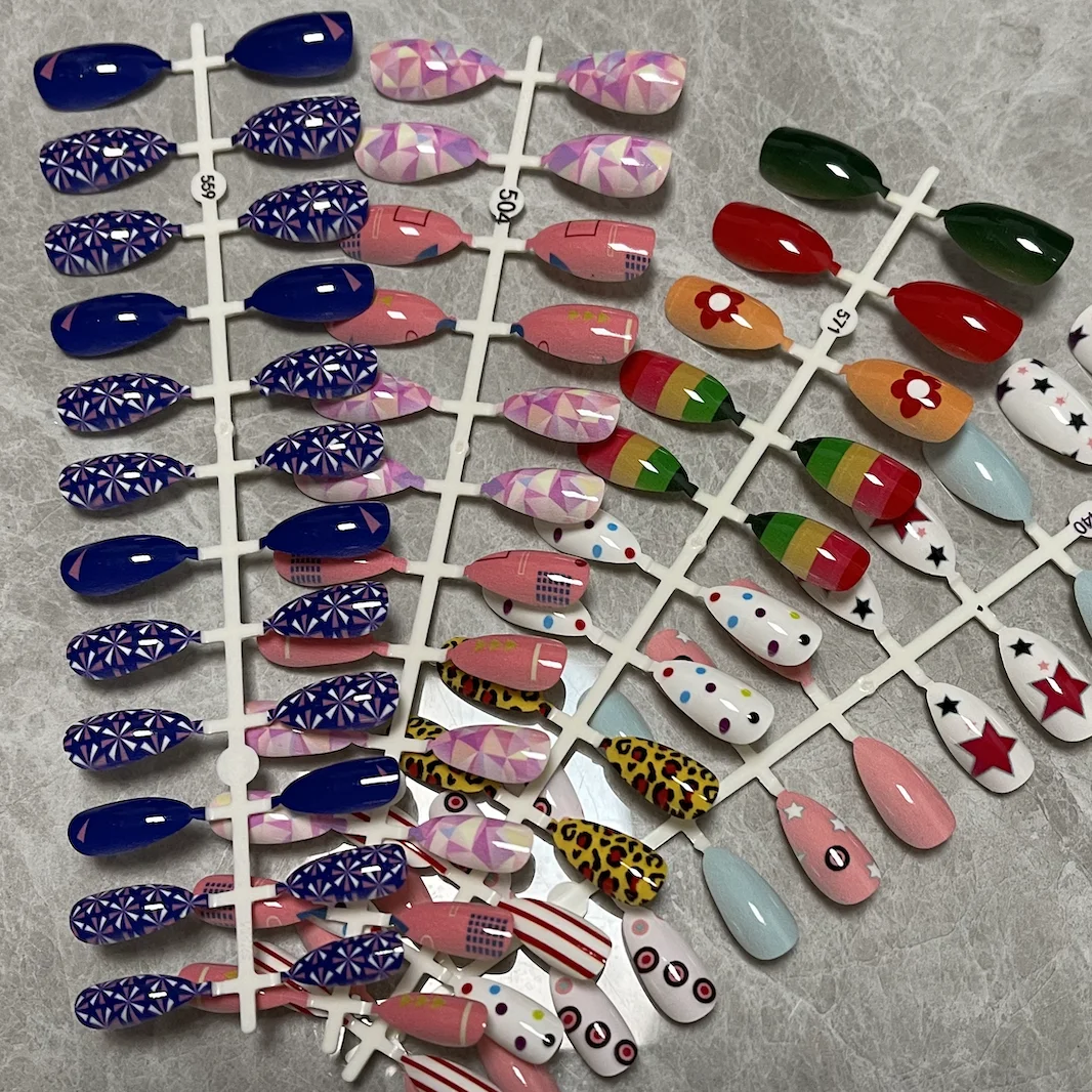 Короткие накладные ногти верхние формы для ногтей гробные маникюра Многоразовые