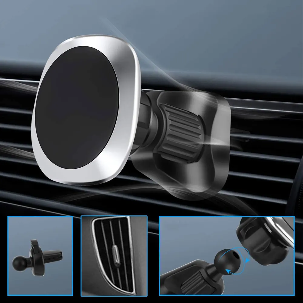 

Magnetic Car Phone Holder for Phones Universal Car Air Vent Holder for IPhone 12 Cell Mobile Phone Mount GPS for Samsung Xiaomi