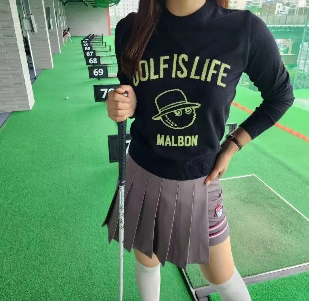 Autumn Winter 2022 new golf ladies knit sweater Women's outdoor sports casual soft stretch top warm sweater women's fashion