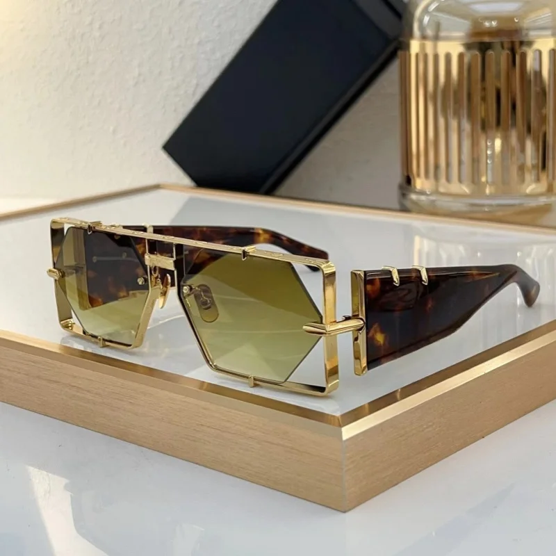 9604 Модные металлические солнцезащитные очки в большой оправе для мужчин и женщин