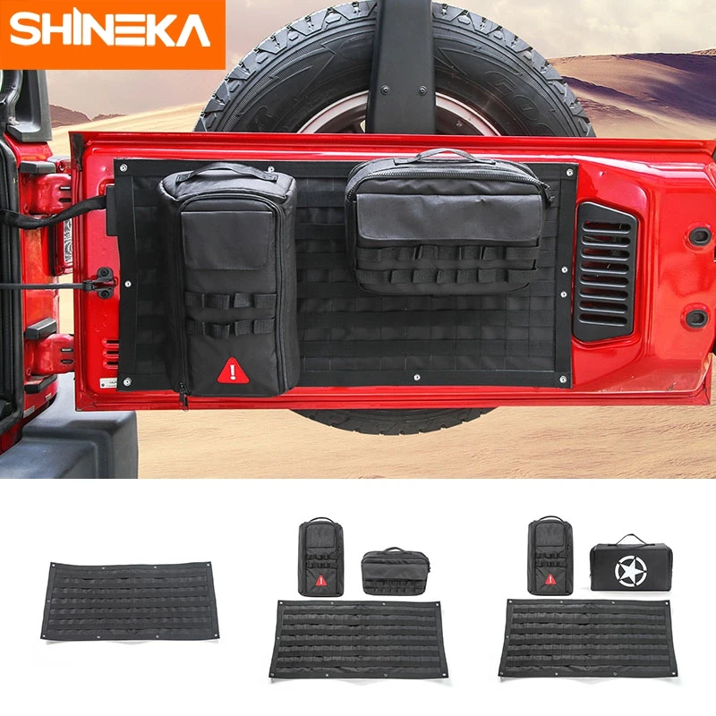 

SHINEKA Car Tailgate Storage Bags Tool Kit Organizer Cargo Pocket Camping Mat For Jeep Wrangler CJ TJ JK JKU JL JLU 1997-2022