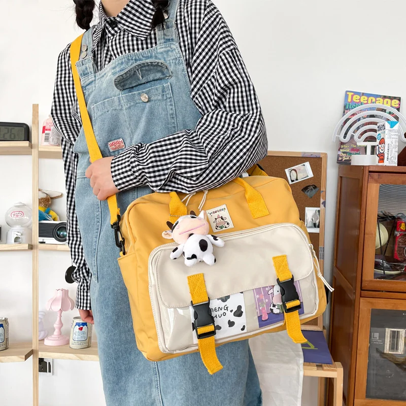 

Lovely Backpack Female Small Schoolbag Women Backpacks Teenage Girl Buckle Portable Multifunctional Travel Shoulder Bags