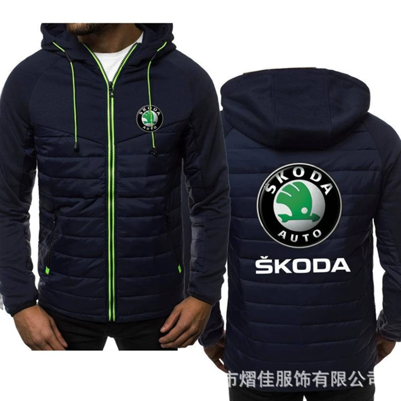 

Spring and autumn Hoodie men's SKODA logo car animation fun printing high quality cotton men's Jacket Hoodie hip hop casual
