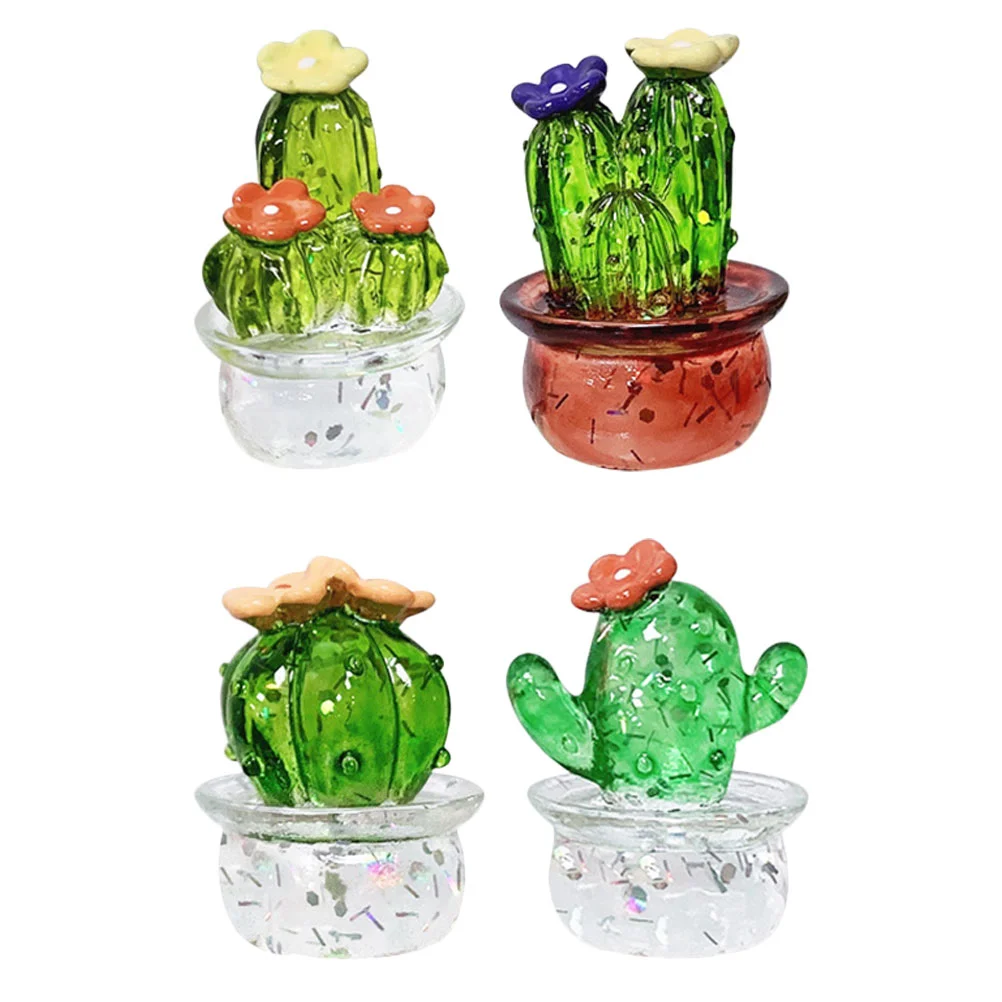 

Car Ornaments Resin Cactus Figurines Tiny Potted Plants Garden Statues Car Mirror Decorationature Decors