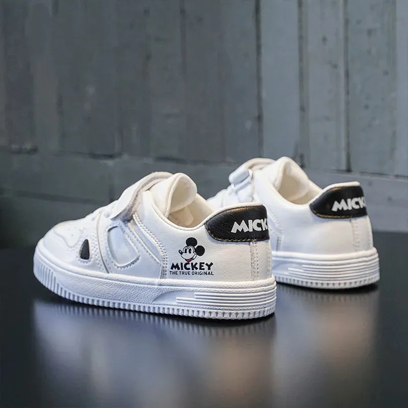 

Disney Children's Shoes Cartoon Mickey Casual Shoes Spring and Autumn Soft Bottom Breathable White Wneakers Boy Girl Gift
