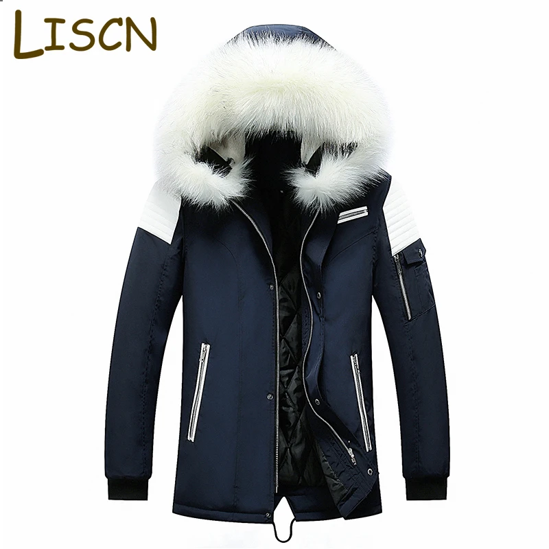 

Men Cotton Padded Winter Jacket Men 2022 New Long Fleece Warm Fashion Printing Jacket Black Coat Windproof Loose Jacket Men