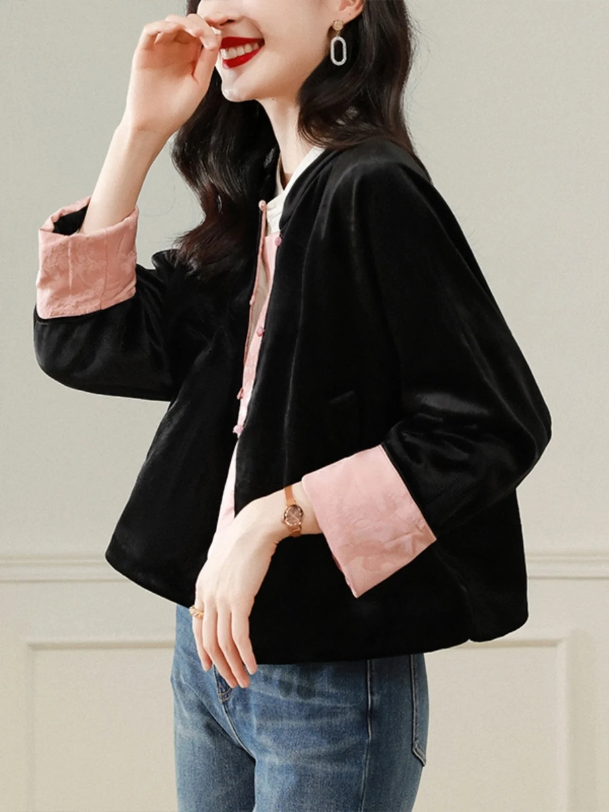 Просто правильно нежно милое! Маленький китайский топ с воротником-стойкой в