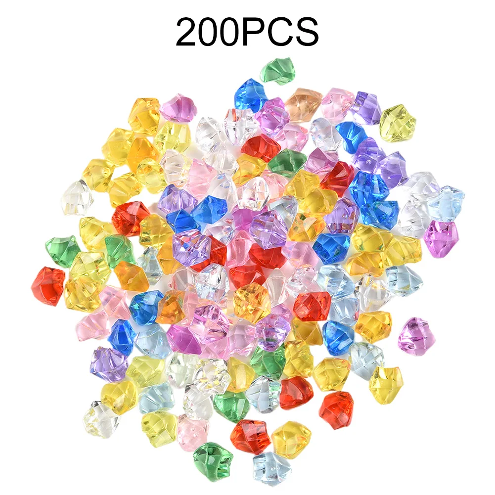 

Ice Cubes Gem Stones 200 Pcs/pack 200pieces Acrylic Crystal Decoration Fish Tank Kids Mixed Color High Quality
