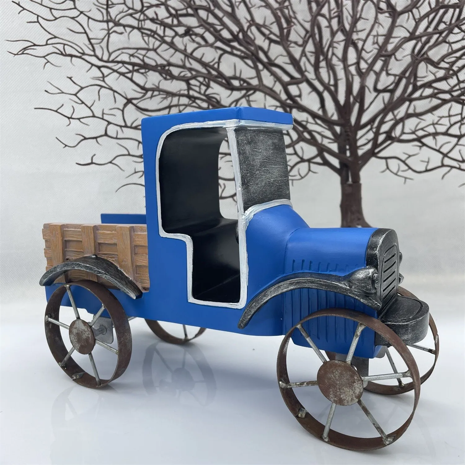 

Farm Blue Truck Decor Retro Pickup Metal Truck Bookshelf Dining Table Decor Farmhouse Vintage Pickup Table Decor Gifts