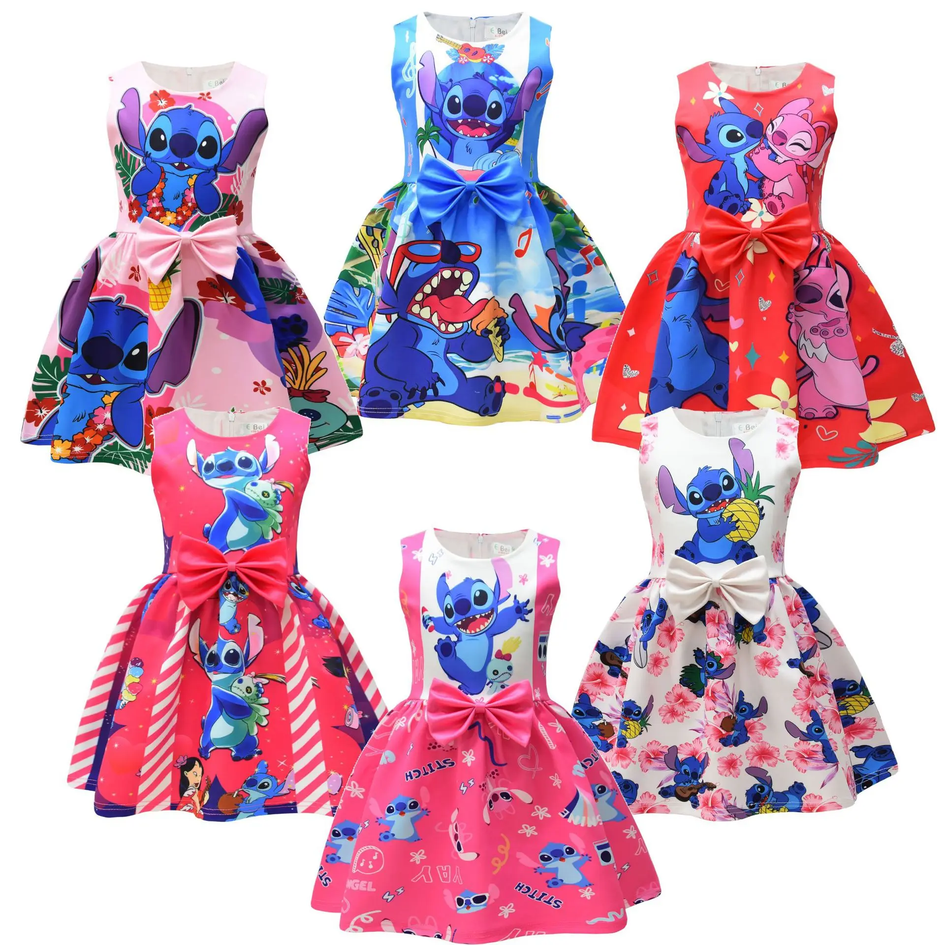 

Disney Anime Surrounding New Star Baby Lilo and Stitch Children's Dress Girls' Dress Children's Birthday Gift