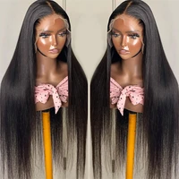 silk straight lace front wig black wigs long synthetic lace front wig for black women with babyhair heat resistant