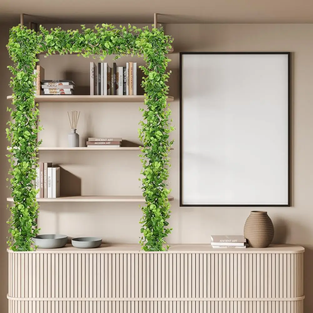 

4pcs 1.8m Artificial Vines Eucalyptus Leaves Garland Hanging Fake Greenery Plant For Wedding Backdrop Arch Wall Decor
