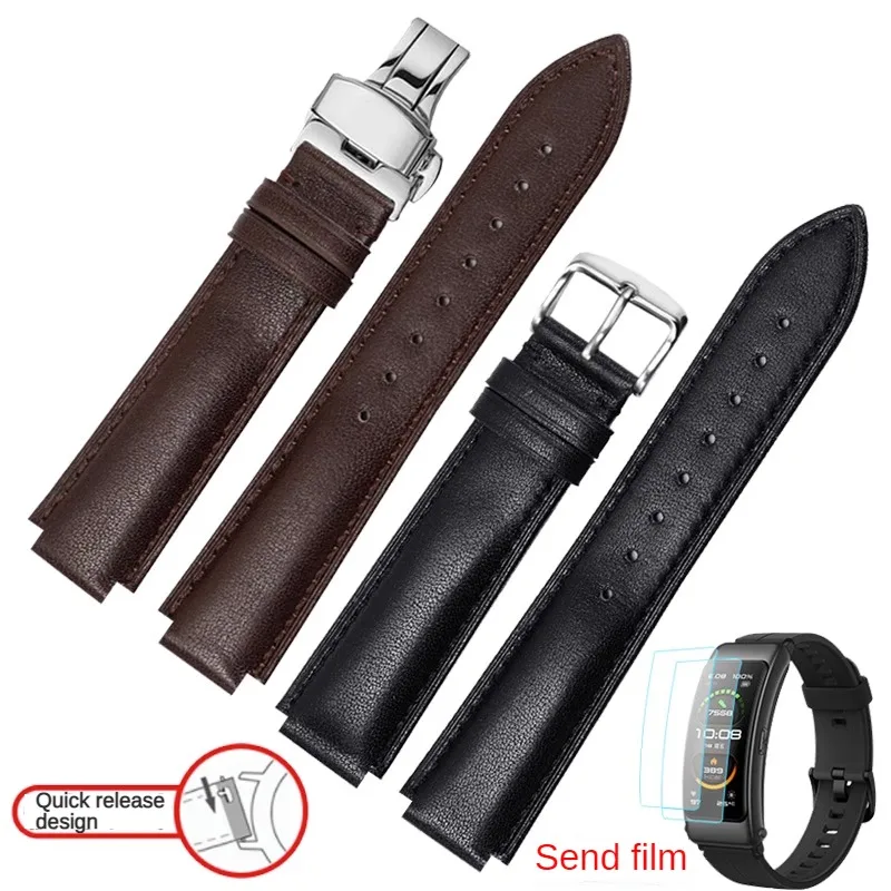 

Leather Replacement Strap Substitute For B3/B5/B6/B7 Smart Bracelet Series Convex Interface Cowhide Watchband