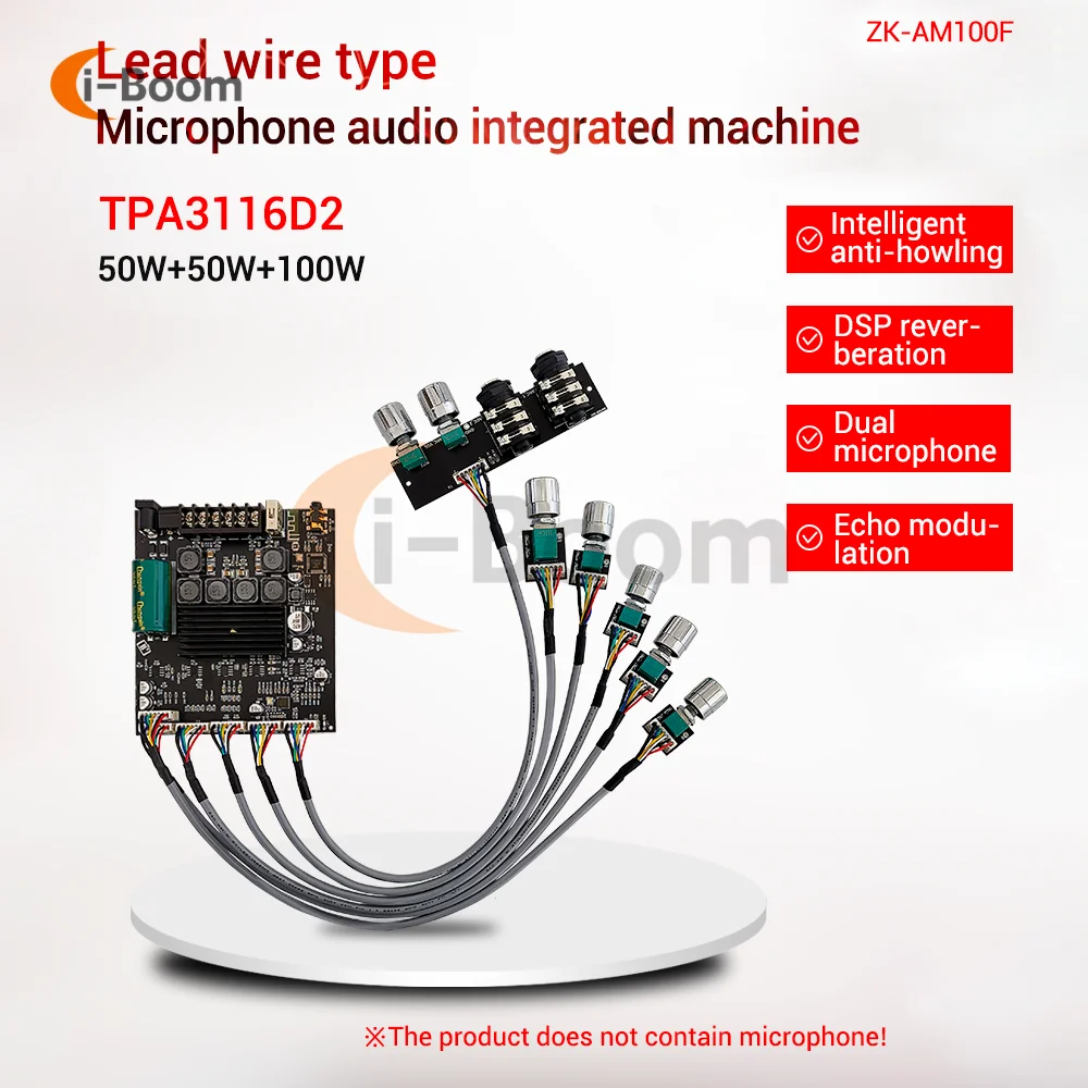 

ZK-AM100F Bluetooth-compatible 5.0 TPA3116D2 Power Amplifier Board Dual Channel Class D Digital Audio HiFi Stereo 50Wx2 AMP