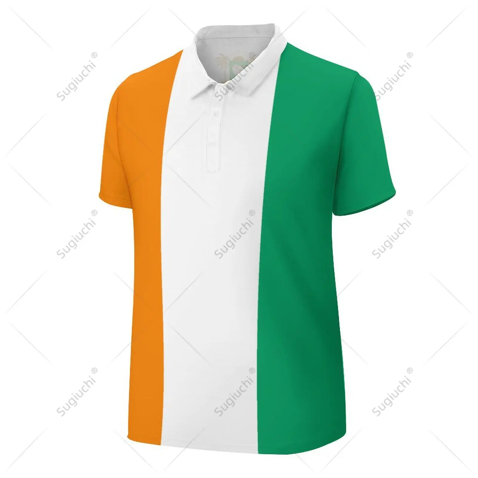 Рубашка-поло унисекс Cote D'Ivoire с флагом 3D принтом мужское поло модная одежда