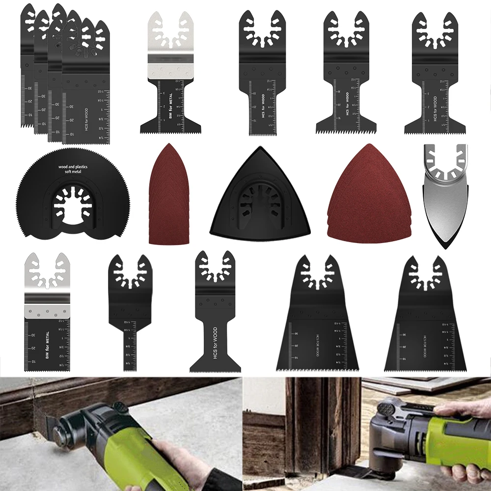 

56Pcs Oscillating Multitool Saw Blade Kit Set for Renovator Power Tools for Fein Multimaster Dremel Electric Tools Accessories