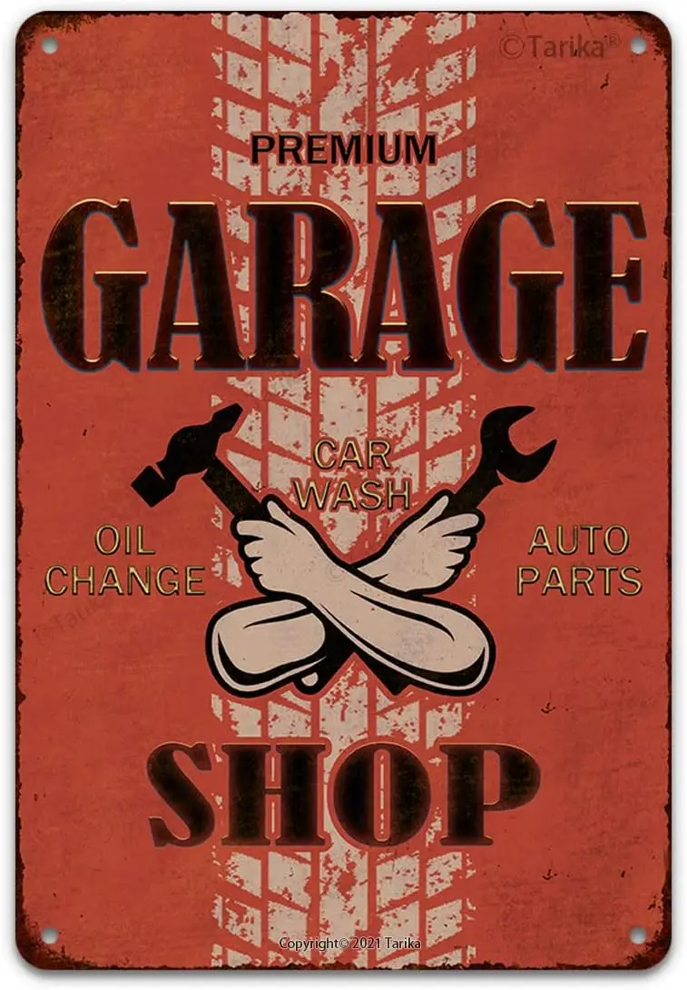 Premum Grge Shop Ol Chnge Cr Wsh uto Prts Sgn Mechnc Metl Gft for Funny Retro Sgns 8x12 nch Wll Decor Cfes Br