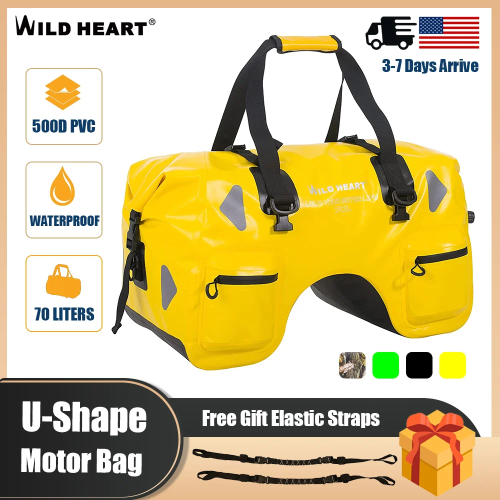WILD HEART Waterproof Motorcycle Saddlebags PVC 500D Material motorcycles dry bag With Rope Straps For Most of Models