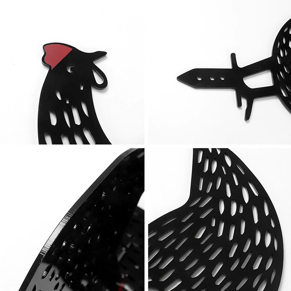 

5pcs set Garden Stakes Chicken Shape Yard Art Stakes Acrylic Waterproof Lawn Decoration Props