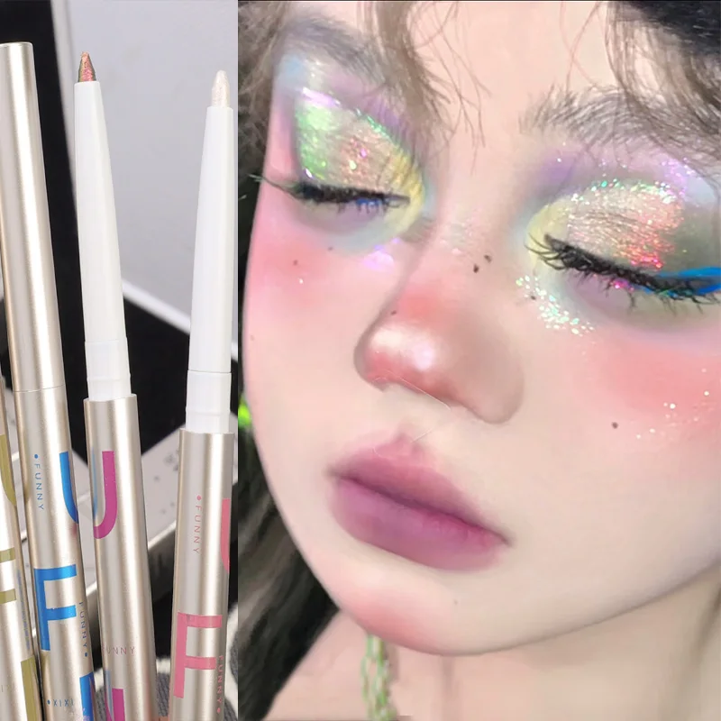 Waterproof Green Gold Purple Pearlescent Glitter Lying Silkworm Stick Beauty Cosmetics