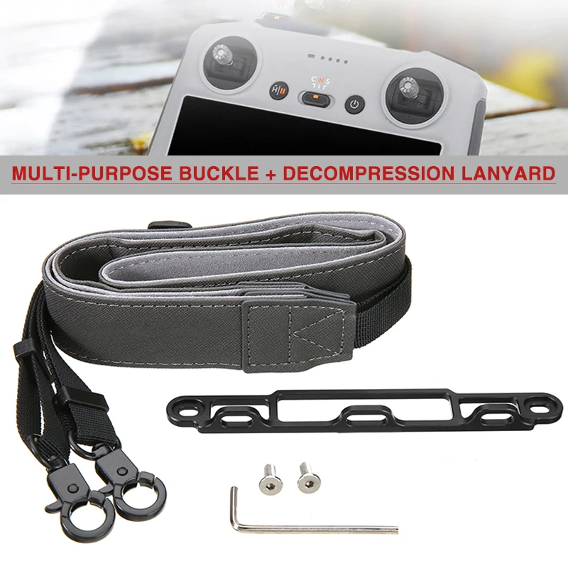 

1pc RC Controller Multi-purpose Buckle + Shoulder Strap Detachable Aluminum Alloy Buckles Rope For Mini 3 Pro