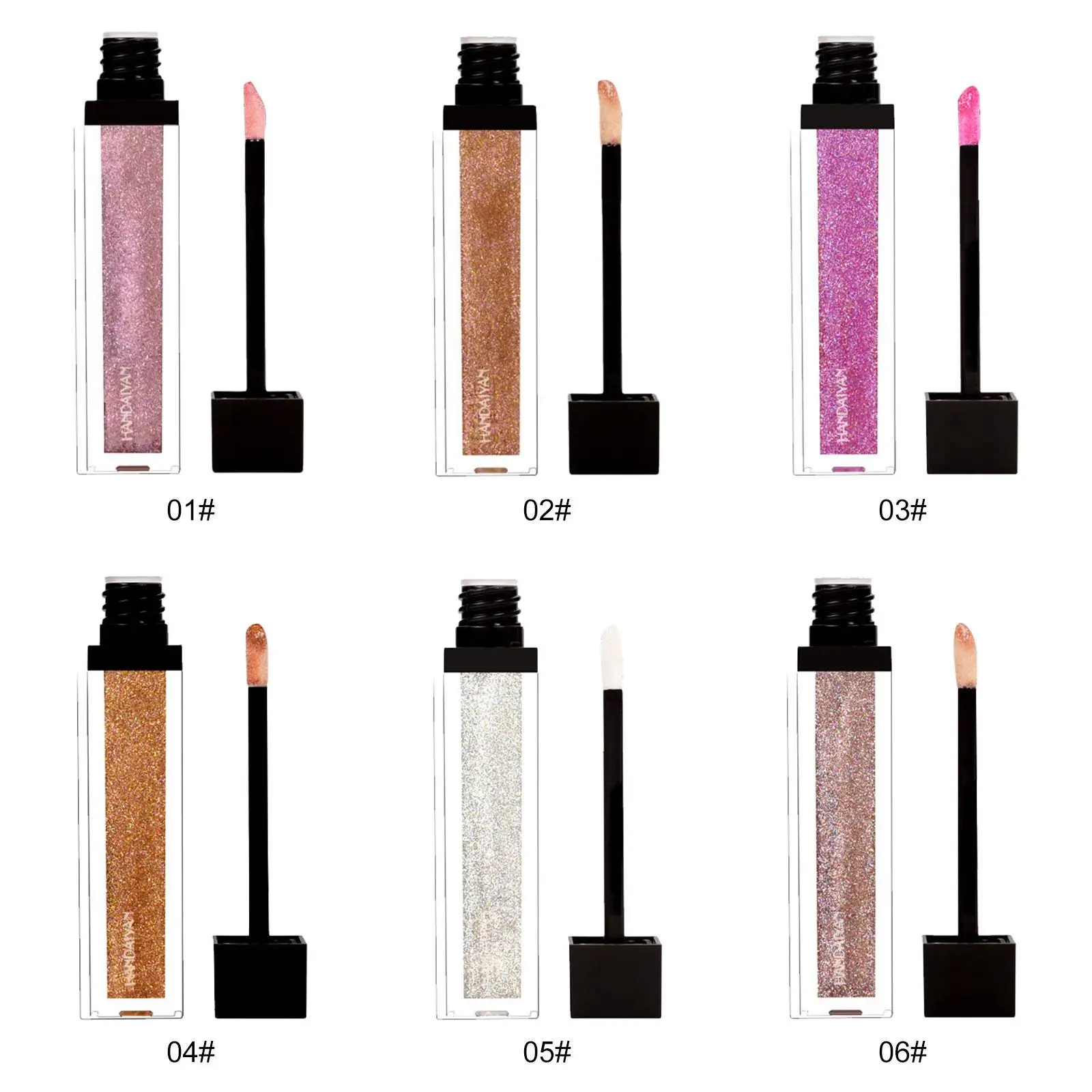 

Shimmery Diamond Glitter Lip Gloss for Women Metallic Lips Art Cosmetic