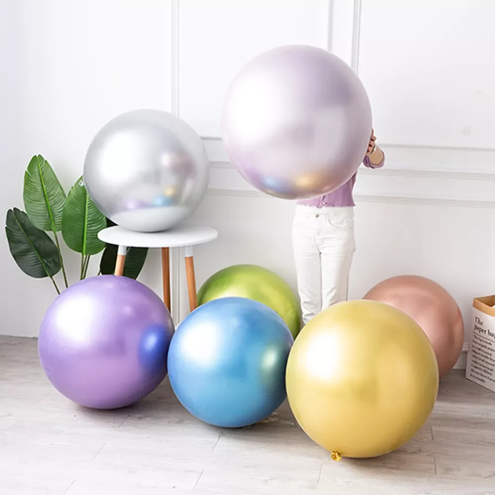 

1pc 36 inch huge Chrome metallic latex balloons big size Chrome globos balloon arch garland birthday navidad party decoration