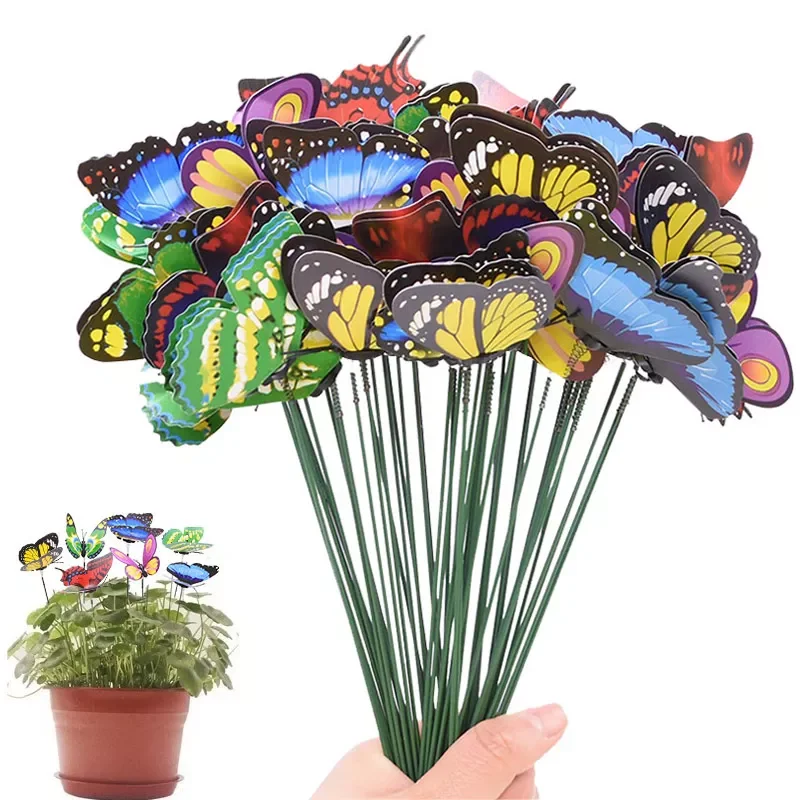 

NEW2022 10/20Pcs Butterflies Garden Yard Planter Colorful Whimsical Butterfly Stakes for Home Outdoor Flower Pots Decoracion Sup