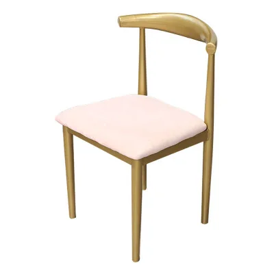 

Minimalist modern style soft sponge cushion fabric velvet metal dining chair with backrest leisure furniture for best service