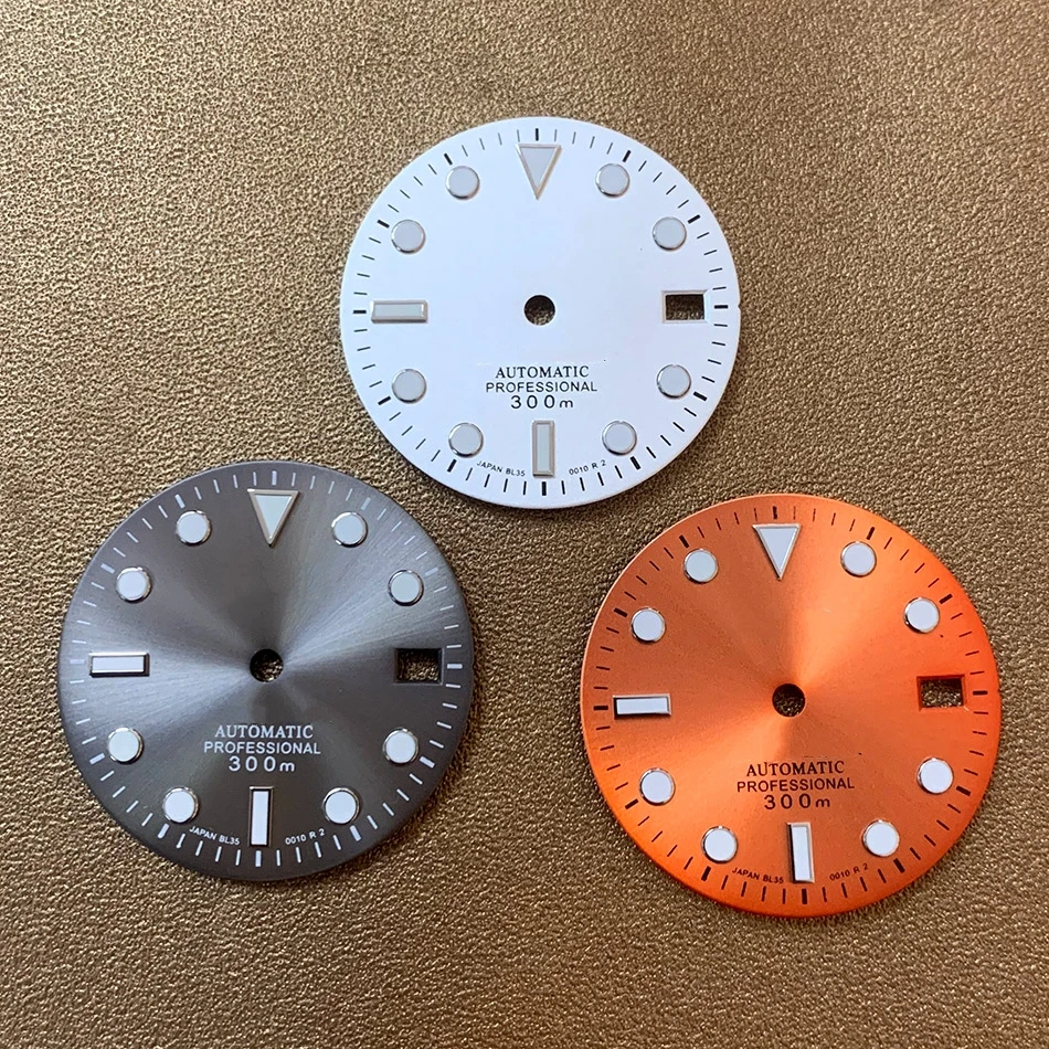 

29mm Sun Pattern Modified Dial NH35 NH36 Watch Dial Green Luminous Dial for NH35 NH36 Automatic Movement with S LOGO Dial