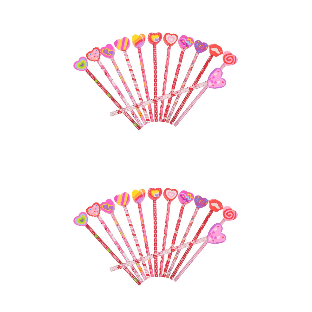 

24 Pcs Cartoon Pencils Valentines Day Elements Pencils Funny Kids Pencils Wooden Toddlers Pencils