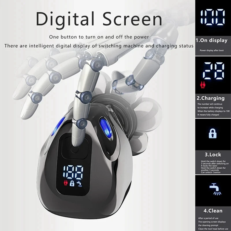 Премиум Мужская 4D электрическая фотолампа-5 в 1: борода нос триммер для ушей и