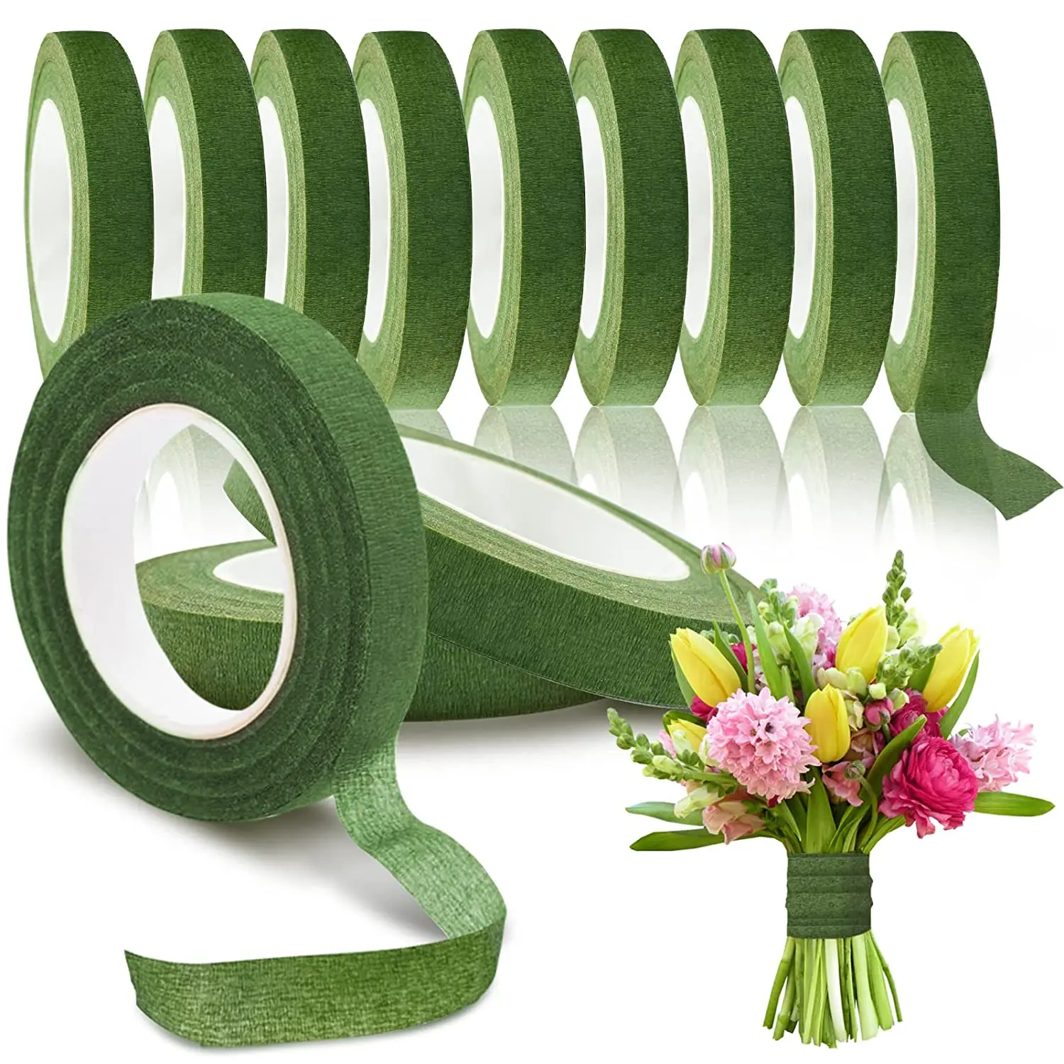 Floral Tape For Bouquet 88Ft Self-adhesive Paper Tape Wedding/Christmas Bouquet Wreath Bundling Tool Flower Stem Wrapper