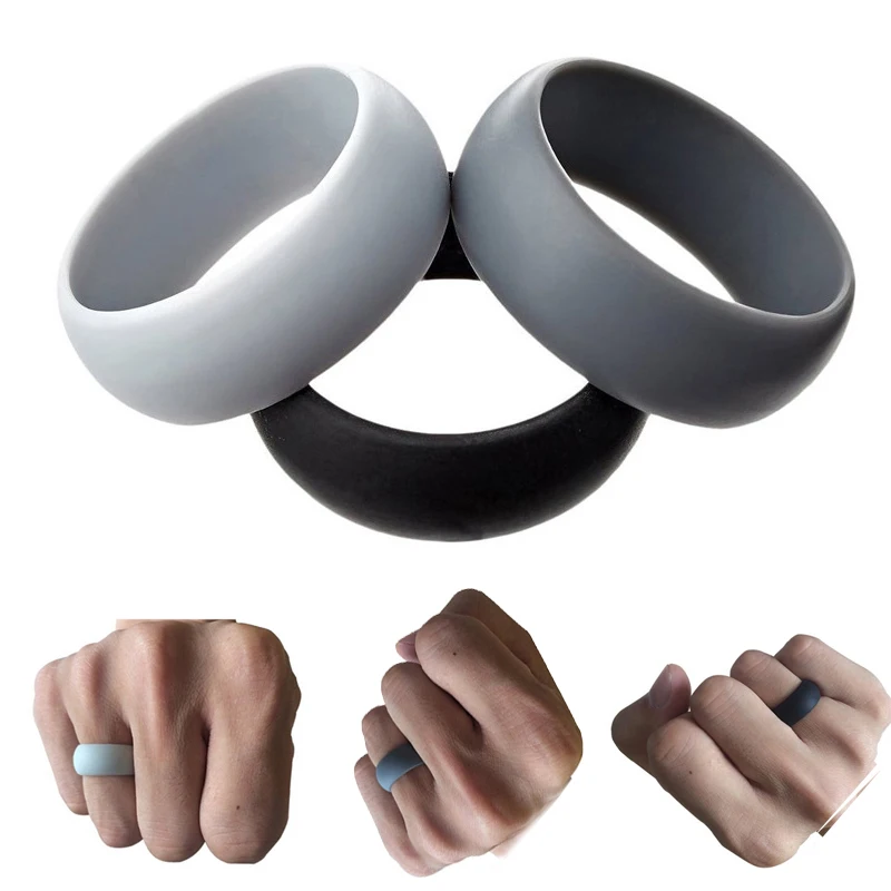 

3PCS Pack 8mm Silicone Ring Finger Rings Rubber Bands Men Women Ring Engagement Flexible Sports Outdoor Durable Men Rubber Bands