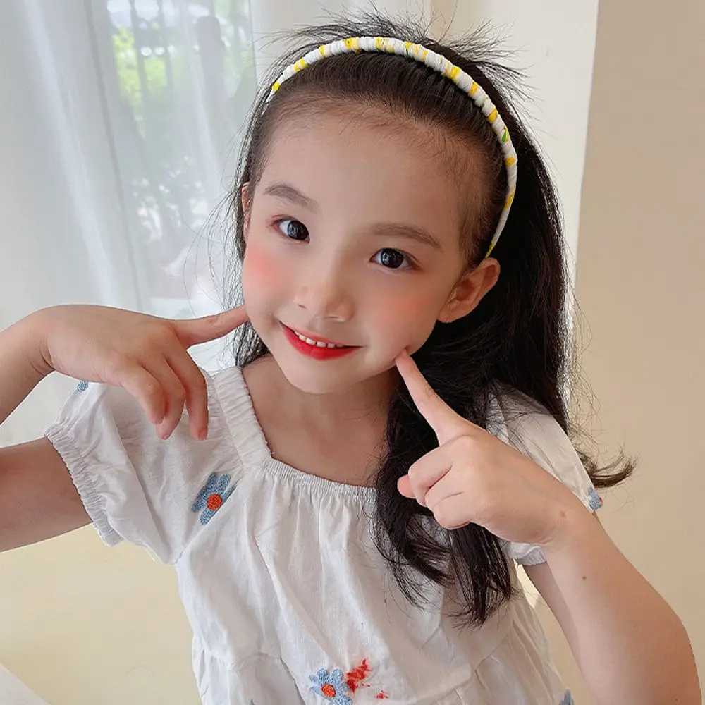 

Vintage Print Wash Face Sweet Floral Colorful Toothed Headband Headwear Korean Style Hair Hoop Children's Hair Hoop