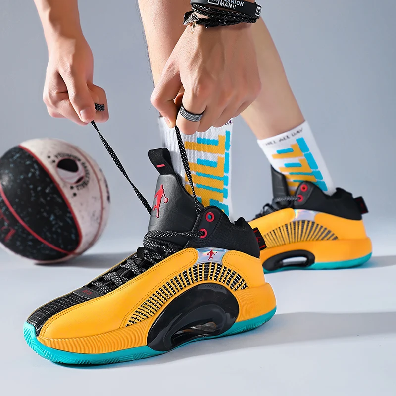 Boys Brand Basketball Shoes for Kids Sneakers Thick Sole Non-slip Children Sports Shoes Child Boy Basket Trainer Shoes 2021 New