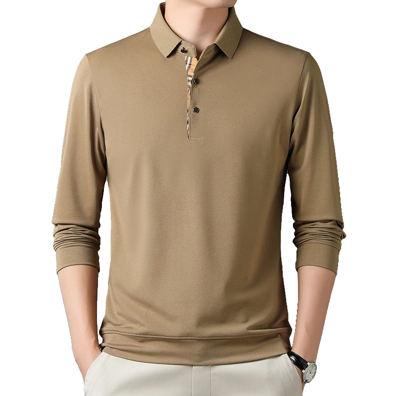 

2023 Autumn Men's Casual Polo Long Sleeve Printed Polo Shirt Business Daily Men's Tops Hot Sale