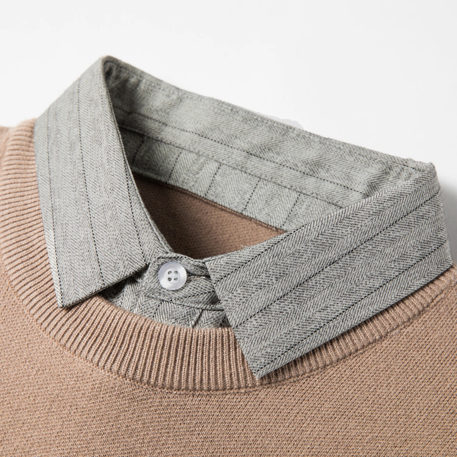 Sweaters For Men Fashion Luxury Lapel Neck Pullovers Winter Casual Jumper Fake 2 Pieces Warm Designer Clothes Roupas Masculinas