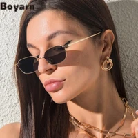 boyarn new small frame polygon sunglasses korean mens and womens fashion metal sunglasses ocean sunglasses