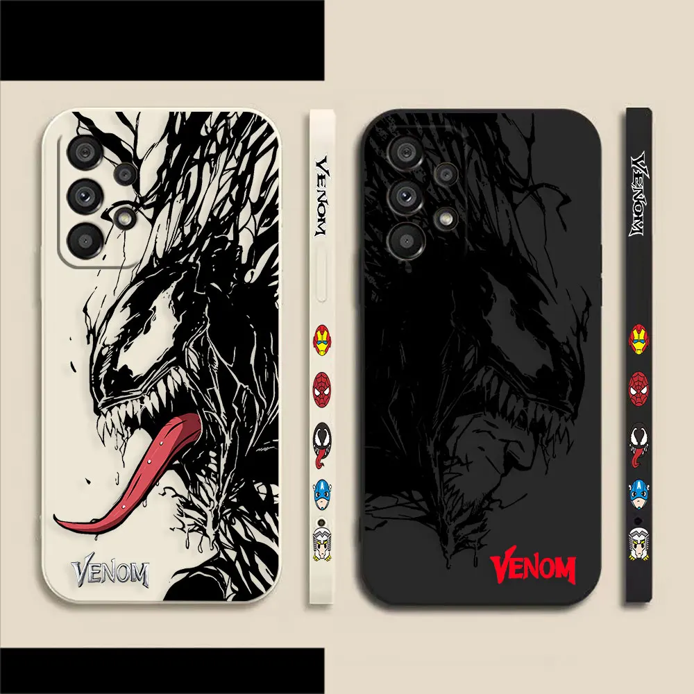 

Marvel Black Venom Comics Phone Case For Samsung Galaxy A72 A71 A53 A52 A51 A42 A32 A31 A23 A22 A21S 4G 5G Colour Liquid Case