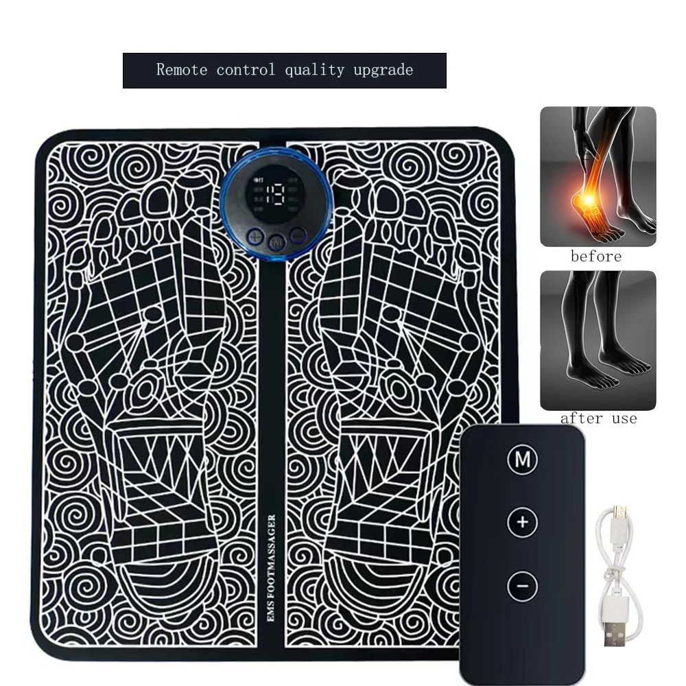 

Electric EMS Foot Massage Pad Portable Foldable Massage Pad Muscle Stimulation Improves Blood Circulation, Relieves Pain, And Re