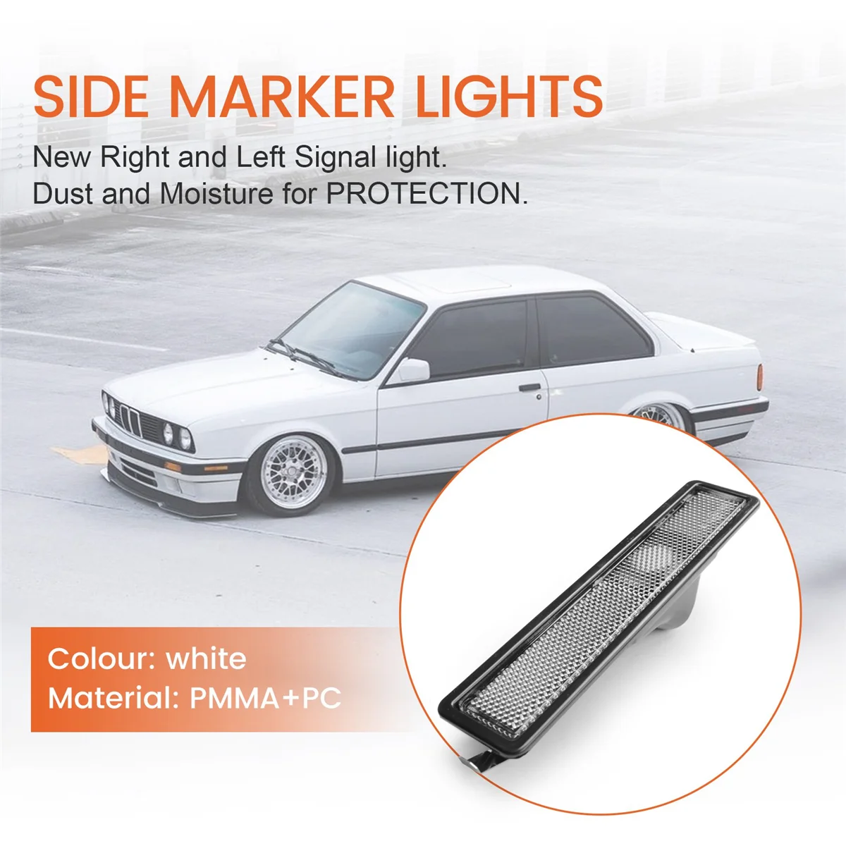 2 шт. белые задние поворотники для BMW E30 E32 E34 318I 318is 325Es 325I 63141377849