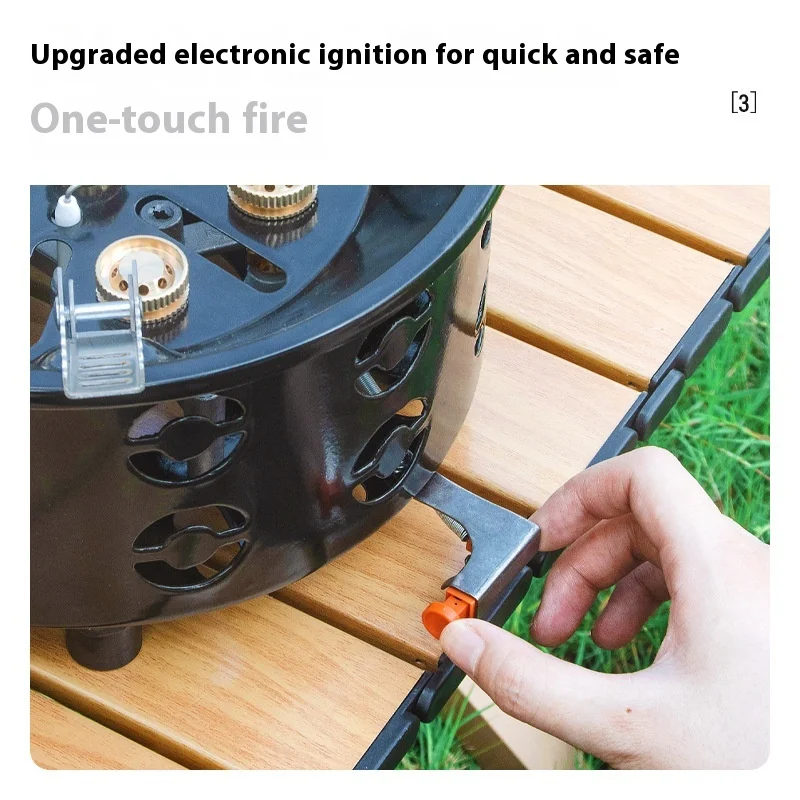 21800W Fierce Fire ультракомпактная ветрозащитная газовая плита с 8 конфорками и сумкой