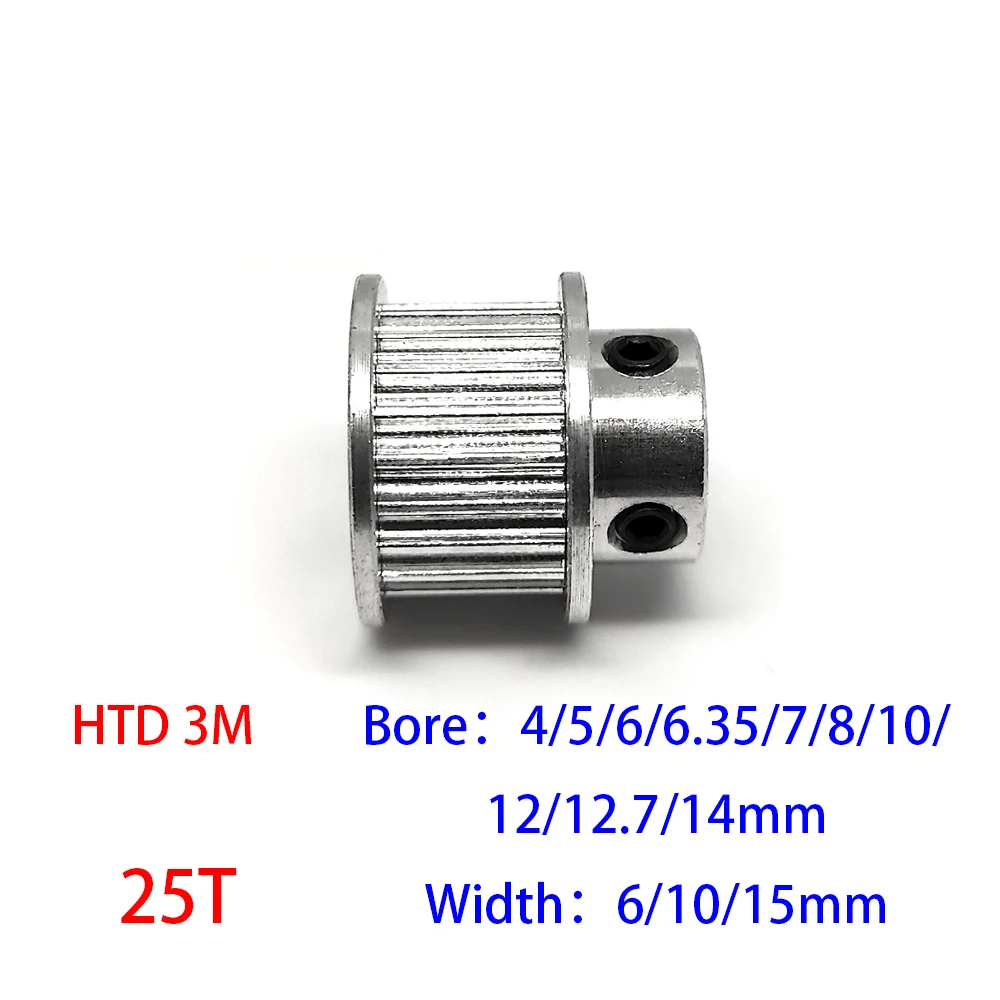 

HTD 3M 25 Teeth Timing Pulley Bore 4/5/6/6.35/7/8/10/12/14mm Synchronous Wheel For 3M Belt Width 6/10/15mm 25T Gears 25Teeth