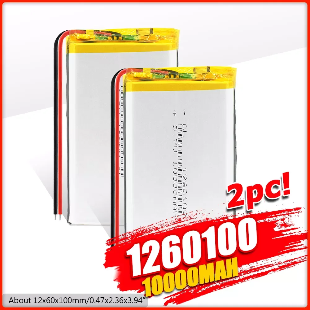 

1/2/4 1260100 3.7v 10000mAh 1260100 Polymer lithium ion /Li-ion Rechargeable battery for Tablet DVD TOY,POWER BANK,GPS
